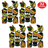 Halloween Stickers Vintage Style 4 sheets , 8 stickers per sheet