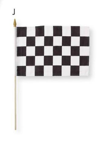 Black And White Check Fabric Race Flag