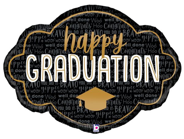36" Happy Graduation Frame Helium Inflated Balloon