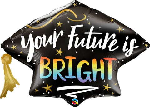 Your Future is Bright Grad Cap 41" Helium Filled Mylar Balloon