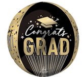 Graduation Stripes on Stripes Grad 16 " Orb Balloon