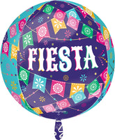 16 inch fiesta time Orbz Mylar balloon colorful spherical design Party Fair Manahawkin NJ