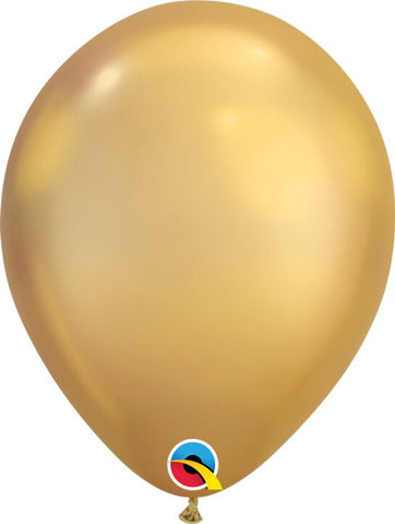 Gold Chrome 11 inch Qualatex Professional Quality Latex Balloon Helium Inflated