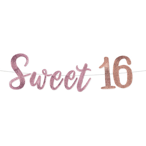 Sweet 16 Sequin Letter Banner