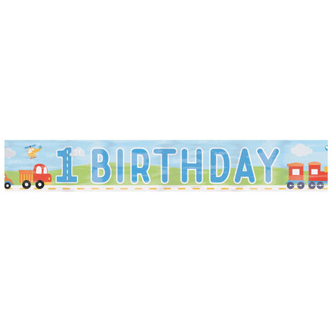 On The Road 1st Birthday Foil Banner