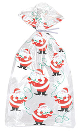 Twinkle Santa Cellophane Bags – Christmas Treat & Gift Bags, 20 Count