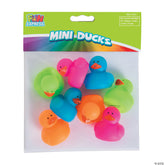 Mini Neon Rubber Duckies Assorted Material: Vinyl. Size:1 1/4”, 8 pcs.