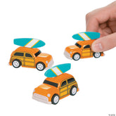 Mini Woodie Wagon Pull-Back Cars 2 1/4" x 1 1/2”, Plastic 1 per package
