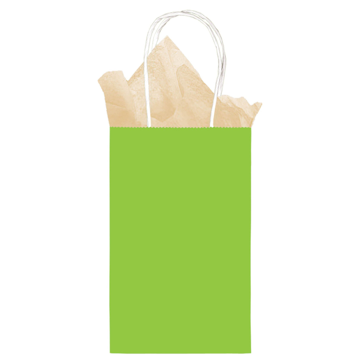 Llime Green Cub Sized Kraft Bags  8 1/2" H x 5 1/4" W x 3 1/2" D