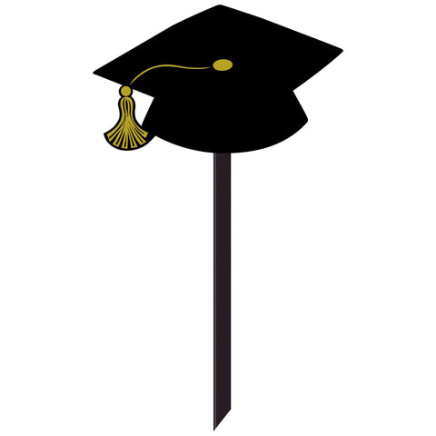 Black  Graduation Cap Lawn Sign