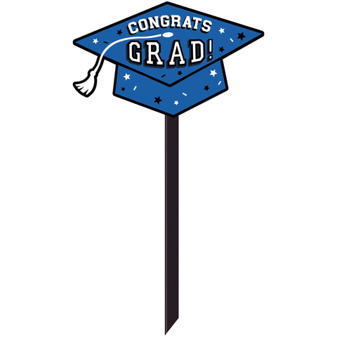Royal Blue Lawn Graduation Sign