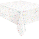 Dots and Stars Birthday Rectangular Plastic Table Cover 54 x 84"