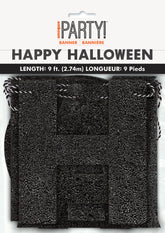 Black Glitter 9ft “Happy Halloween" Banner