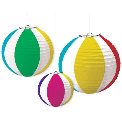 Pool Party Oversized Hanging Paper Beach Ball Lanterns