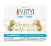 Glitter Showered with Love" Banner & Latex Balloon Kit"