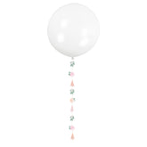 Pink Blooms Jumbo 24 Latex Balloon with Decorative Botanical Tail"