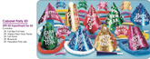 Cabaret New Year’s Eve Party Assortment for 50 – 25 Hats, 25 Glitter Tiaras, 25 Foil Horns, 25 Party Blowouts & 25 Poly Leis