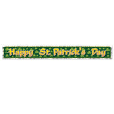 Happy St Patrick's Day Metallic Fringe Banner 5 ft x 7.5 in