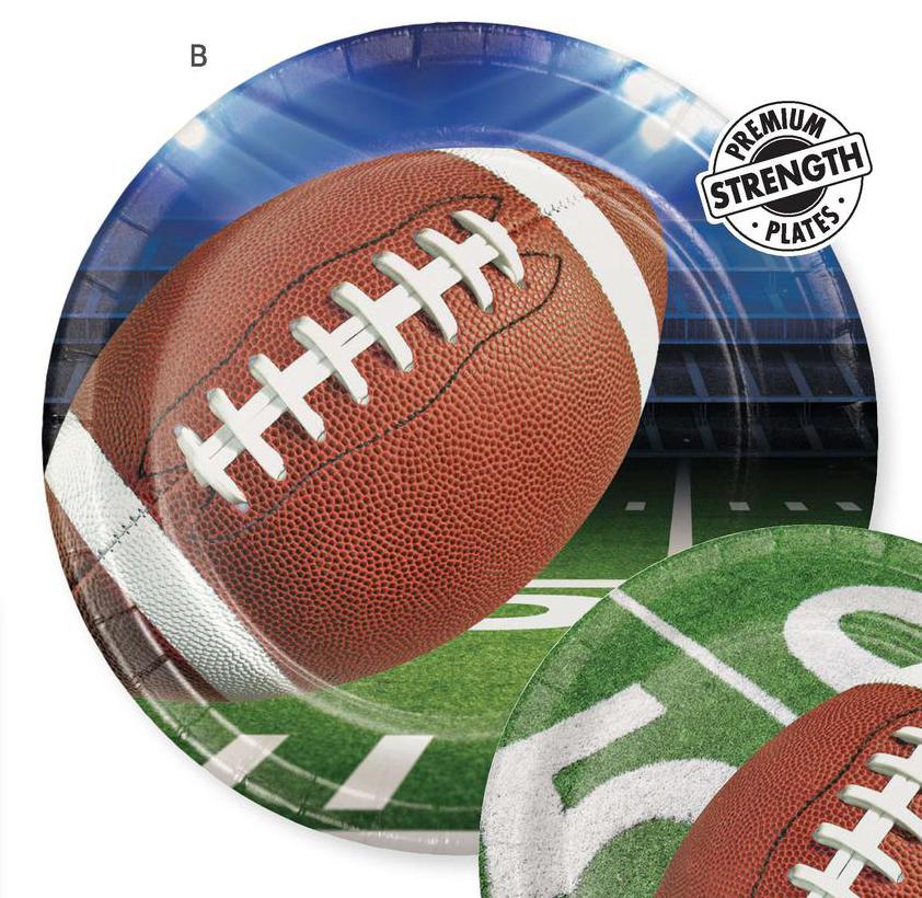 Football Party Paper Round 9" Plate