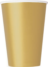 Gold 12oz Solid Paper Cups – 10ct | Party Tableware