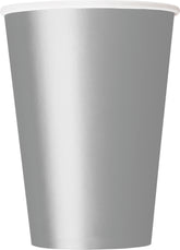 Silver 12oz Solid Paper Cups – 10ct | Party Tableware