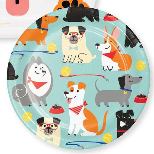 Dog Party Paper 7" plate