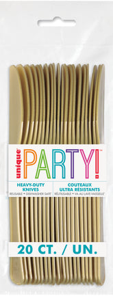 Gold Premium Plastic Knives Manahawkin, NJ Party Fair reusable cutlery display