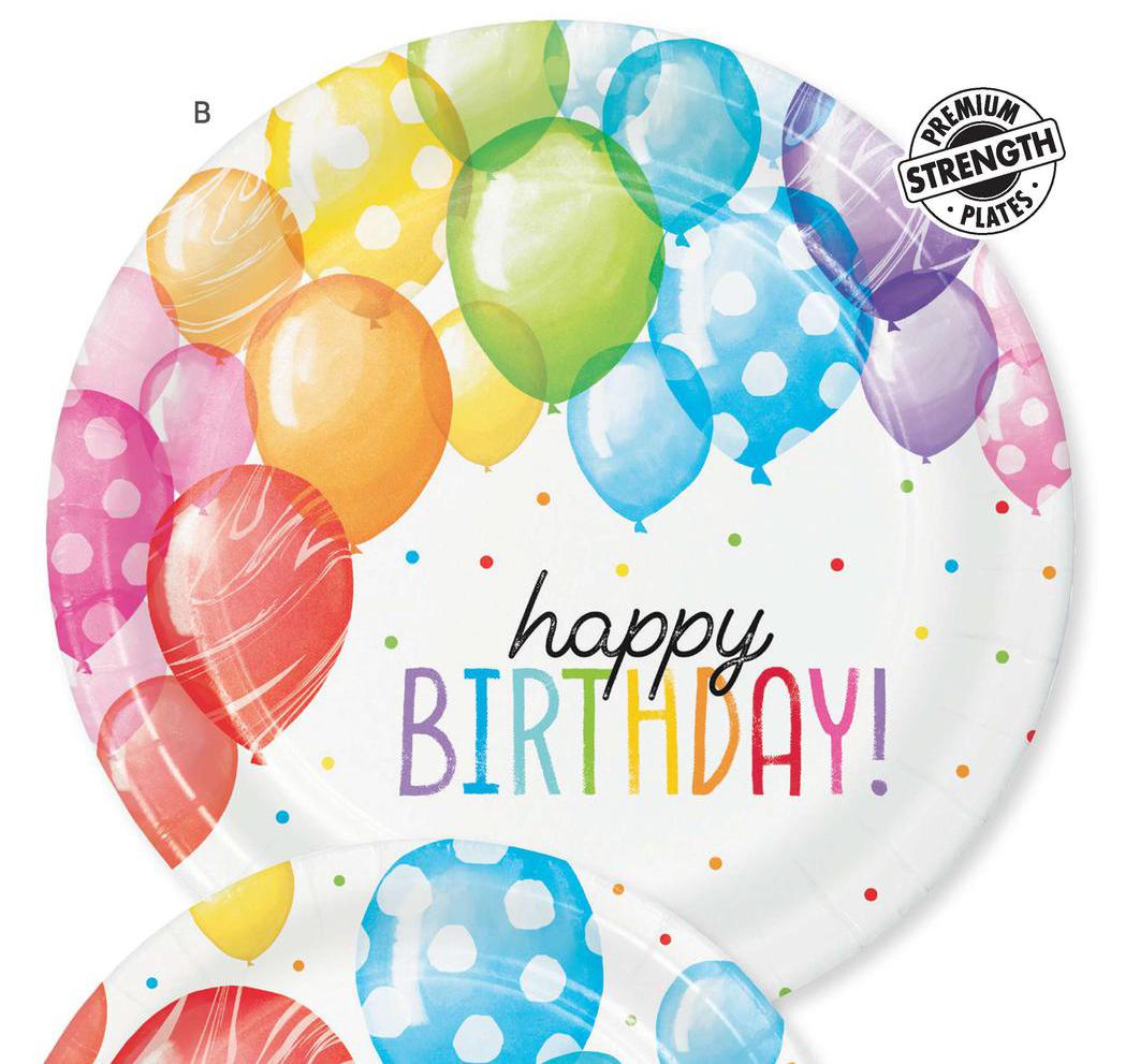 Balloon Bash Birthday 9in Plate