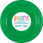 Emerald Green 7” Solid Plastic Dessert Plates – 50ct | Party Tableware
