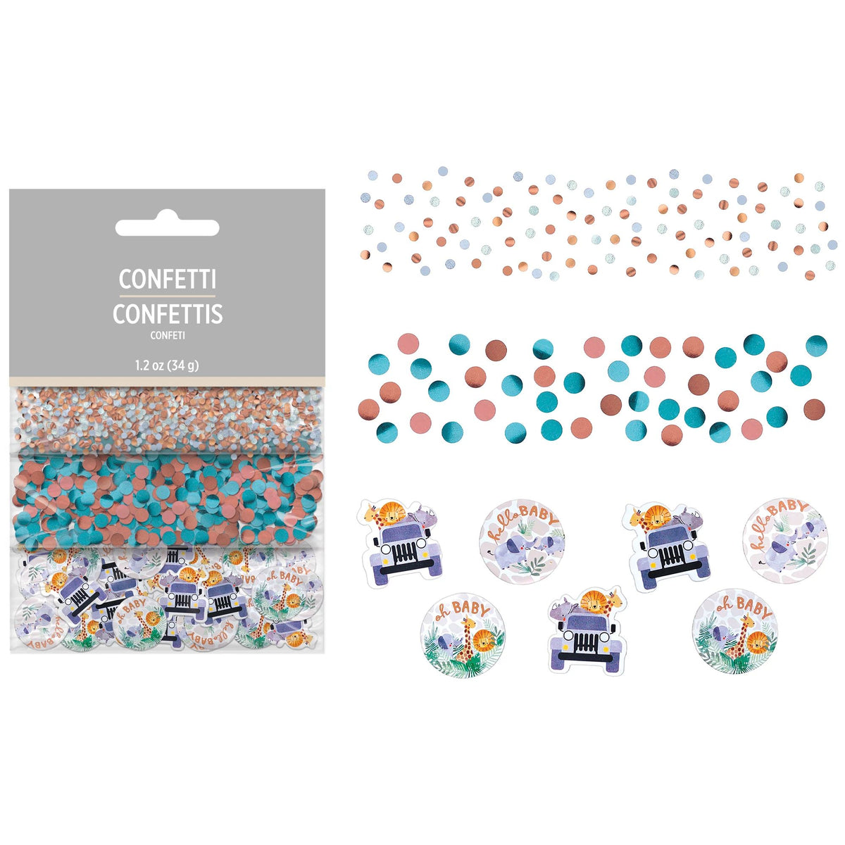 Soft Jungle Theme Confetti Assortment