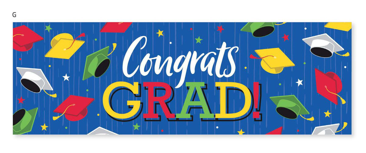 Hats off Grad Giant Party Banner