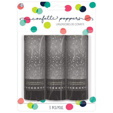 Copy of Silver 4" Confetti Popper,  Package of 3