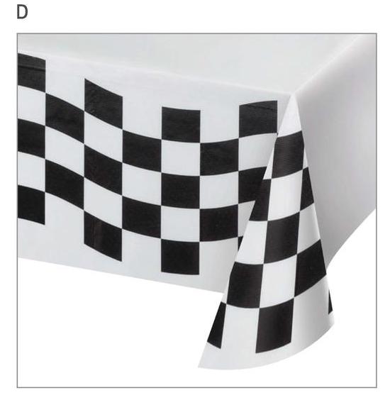 Black And White Check Plastic Table Cover