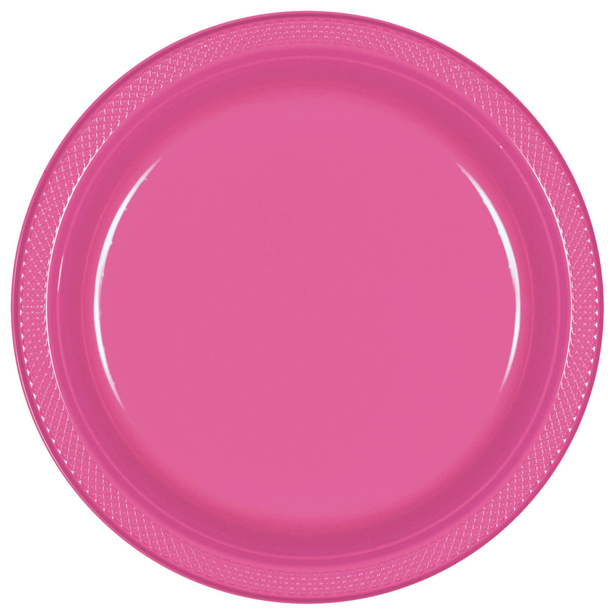 Pink  7" Round Plastic Plates 20 count