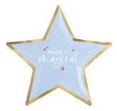 Dainty Unicorn Star-Shaped 10.5” Foil Stamped Dinner Plates (8ct) – Elegant Kids’ Birthday Party Plates