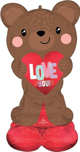 Satin Brown Love Bear AirLoon – 49" Valentine’s Display (Pickup Only)