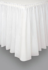 White Plastic Table Skirt 29in x 14ft, 1 per package