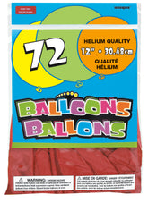 12" Latex Balloons 72ct - Ruby Red