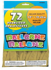 12" Latex Balloons – 72ct Gold Party Balloons