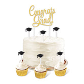 Congrats Grad! Cake Topper 7-Piece Set with Grad Cap Picks