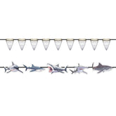 Shark streamer decoration set 14 pieces with sharks and teeth double sided Party Fair Manahawkin NJ