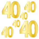 Foil "40" Birthday Cutouts – 6pc | Gold Party Decorations, Assorted Sizes 4.5”-11” for 40th Birthday Celebrations