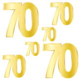 Foil "70" Birthday Cutouts – 6pc | Gold Party Decorations, Assorted Sizes 4.5”-11” for 70th Birthday Celebrations