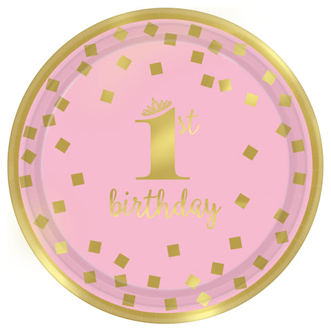 First Birthday Girl 7" Paper Plate