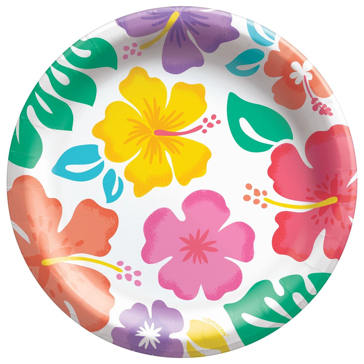 Summer Hibiscus Round 7" Paper Plates