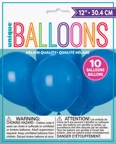 12 Latex Balloons 10ct - Royal Blue"