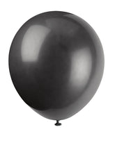 Jet Black 12" Latex Balloons 10ct