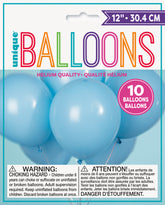 12 Latex Balloons 10ct - Baby Blue"