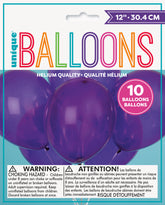 12" Latex Balloons 10ct - Amethyst Purple