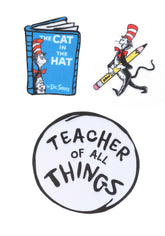 Officially licensed Dr. Seuss Teacher of All Things Cat in the Hat patch set available in Manahawkin, NJ
